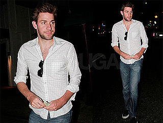 Pictures of John Krasinski Leaving Dinner at Dan Tana's Restaurant in LA