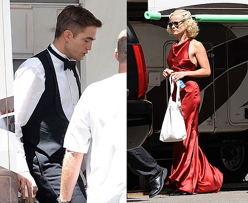 Pictures of Robert Pattinson in Tux and Reese Witherspoon in Evening Gown Filming Water For Elephants on Set