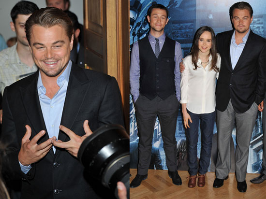 Leonardo DiCaprio, Ellen Page, and Joseph Gordon-Levitt at a London Photo Call For Inception Leonardo DiCaprio, Ellen Page, and Joseph Gordon-Levitt at a London Photo Call For Inception
