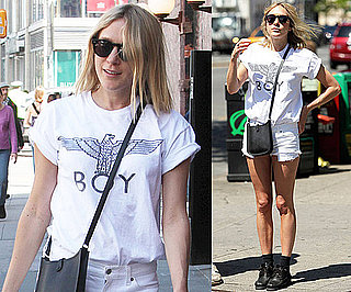 Photos of Chloe Sevigny in Casual Cut Off Shorts in New York City