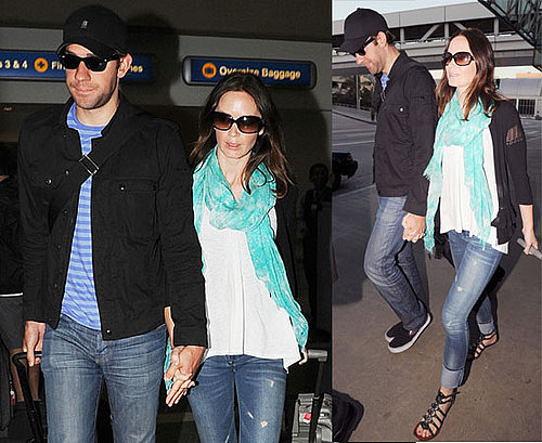 Pictures of Newlyweds John Krasinski and Emily Blunt Arriving At LAX Back From Their Italian Wedding