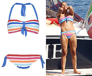 Photos of Christine Bleakley in Striped Halter Neck Bikini on Holiday with Frank Lampard