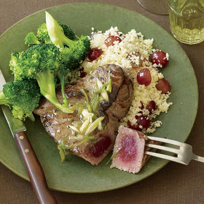Fast and Easy Recipe For Tuna Steaks With Broccoli and Couscous