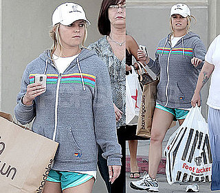 Pictures of Jessica Simpson Shopping in Shorts and a Sweatshirt