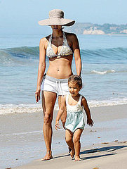 Halle Berry and Nahla,2, were spotted at the beach in LA yesterday