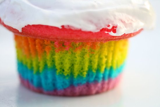 rainbow cupcake close up!