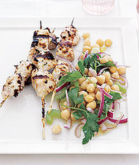 Chicken Kebabs With Chickpea Salad Recipe