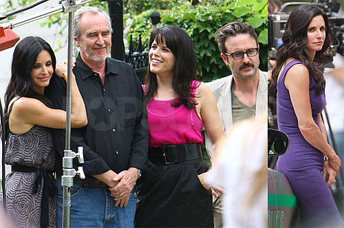 Pictures of Courteney Cox, David Arquette, and Neve Campbell on the Set of Scream 4