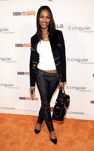 Zoe rocked skinny jeans and a zippered jacket to a Cingular and LG party in '06.
Zoe rocked skinny jeans and a zippered jacket to a Cingular and LG party in '06.