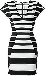 Herve Leger Striped Bandage Dress