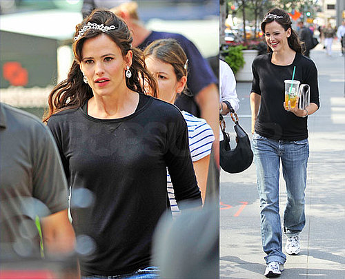Jennifer Garner Sports a Tiara and Sneakers on the Set of Arthur