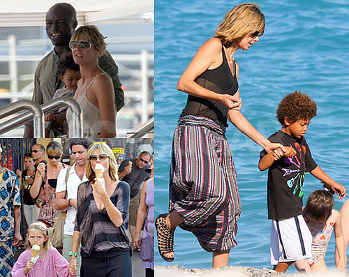 Pictures of Heidi Klum and Seal in Nice With Their Kids