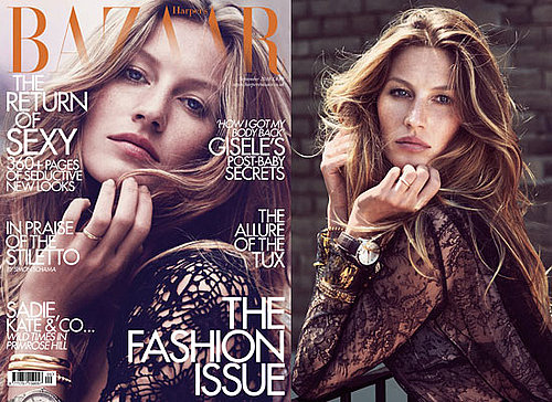 Pictures of Gisele Bundchen on Harper's Bazaar UK September Issue 2010 Cover