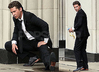 Pictures of Shia LaBeouf Wearing a Suit on the Chicago Set of Transformers 3