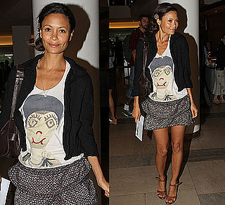 Pictures of Thandie Newton Wearing Isabel Marant Skirt in NYC