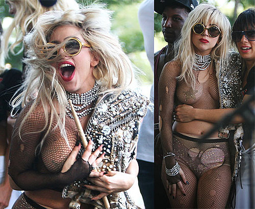 Nearly Naked Lady Gaga Performing At Lollapalooza With Semi Precious Weapons