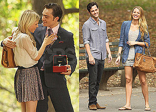 Pictures of Blake Lively, Ed Westwick, and Penn Badgley on the Set of Gossip Girl in NYC