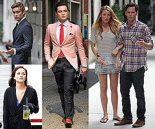 Pictures of Leighton Meester, Blake Lively, Penn Badgley, Ed Westwick, and Clemence Poesy Shooting Gossip Girl