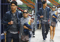Pictures of Freida Pinto and Dev Patel Walking in London