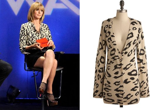 Heidi Klum Wears Oversized Leopard Print Chloé Top on Project Runway Heidi Klum Wears Oversized Leopard Print Chloé Top on Project Runway