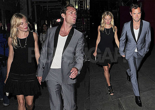 Pictures of Sienna Miller and Jude Law Out to Dinner With Robert Downey Jr. and Susan Downey