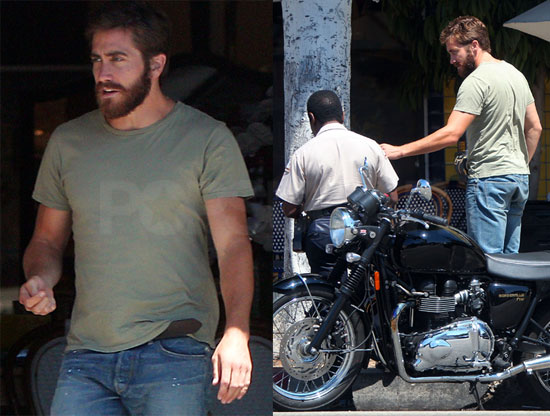 Pictures Of Jake Gyllenhaal With A Beard On A Motorcycle