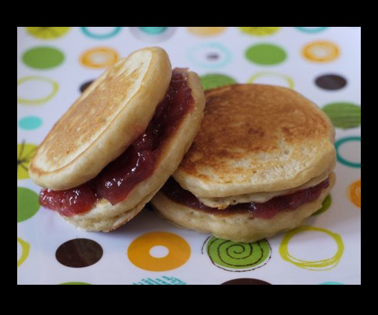 Peanut Butter and Jelly Pancake Sandwiches