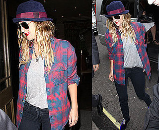 Pictures of Drew Barrymore In a Plaid Shirt In London