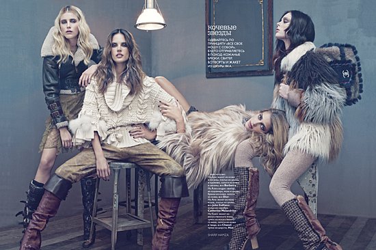 Dree Hemingway, Alessandra Ambrosio, Ana Beatriz Barros, and Coco Rocha in New Life, Photographer: Sharif Hamza, Stylist: Simon Robins
Dree Hemingway, Alessandra Ambrosio, Ana Beatriz Barros, and Coco Rocha in New Life, Photographer: Sharif Hamza, Stylist: Simon Robins