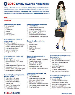 Printable Emmy Ballot