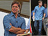 Pictures of Brad Pitt Doing an Interview With Brian Williams in New Orleans