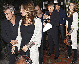 Pictures of George Clooney and Elisabetta Canalis Out to Dinner in LA