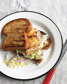 Recipe For Grilled Fish Sandwiches With Cabbage Slaw