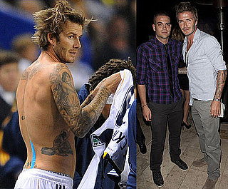 Pictures of David Beckham Shirtless at LA Galaxy Game