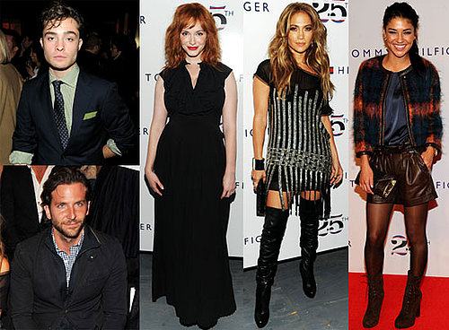 Beyonce, Jennifer Lopez, Ed Westwick and Jessica Szohr at 2011 Spring New York Fashion Week