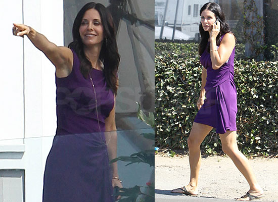 Pictures of Courteney Cox Filming Cougar Town Pictures of Courteney Cox Filming Cougar Town