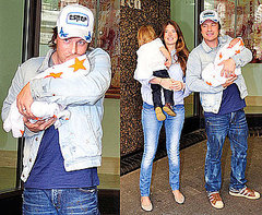 Pictures of Jamie Oliver and Jools Oliver With Baby Buddy Bear Maurice Leaving Hospital