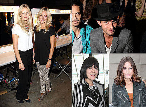 Jude Law, Sienna Miller, Agyness Deyn, Pregnant Lily Allen at London Fashion Week Spring 2011