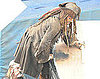 PIctures of Johnny Depp in London Filming Pirates of the Caribbean 4