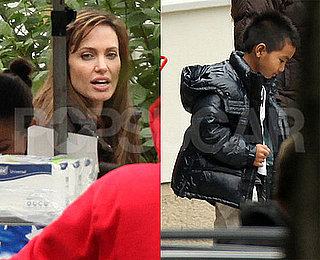 Pictures of Angelina Jolie on Set in Europe With Maddox Jolie-Pitt