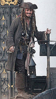 Pictures of Johnny Depp Flashing a Swashbuckling Smile on the Pirates Set