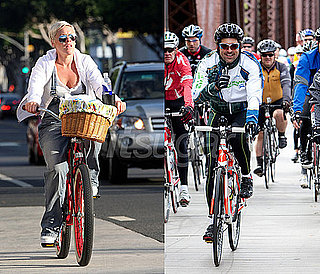 Pictures of Pink and Patrick Dempsey Biking