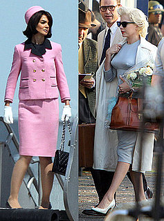 Pictures of Katie Holmes as Jackie Kennedy and Michelle Williams and Marilyn Monroe