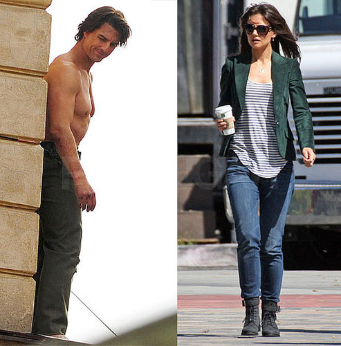 Pictures of Tom Cruise Shirtless Doing A Stunt For Mission Impossible 4 And Katie Holmes In LA