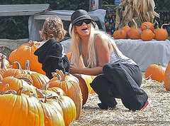 Pictures of Christina Aguilera Picking Pumpkins For Halloween With Son Max as She Files For Divorce From Jordan Bratman