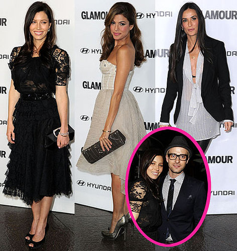 Justin Timberlake, Demi Moore, Eva Mendes and Jessica Biel at Glamour's Reel Gala