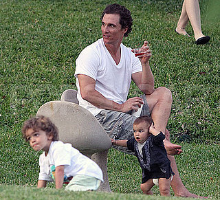 Pictures of Matthew McConaughey With Levi, Vida, and Camila Alves