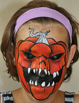 Scary Pumpkin Face Paint