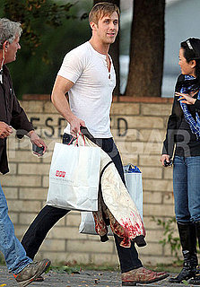 Pictures of Ryan Gosling Leaving the LA Set of Drive