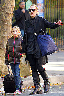 Pictures of Kate Winslet and Her Daughter Mia Hailing a Cab in NYC